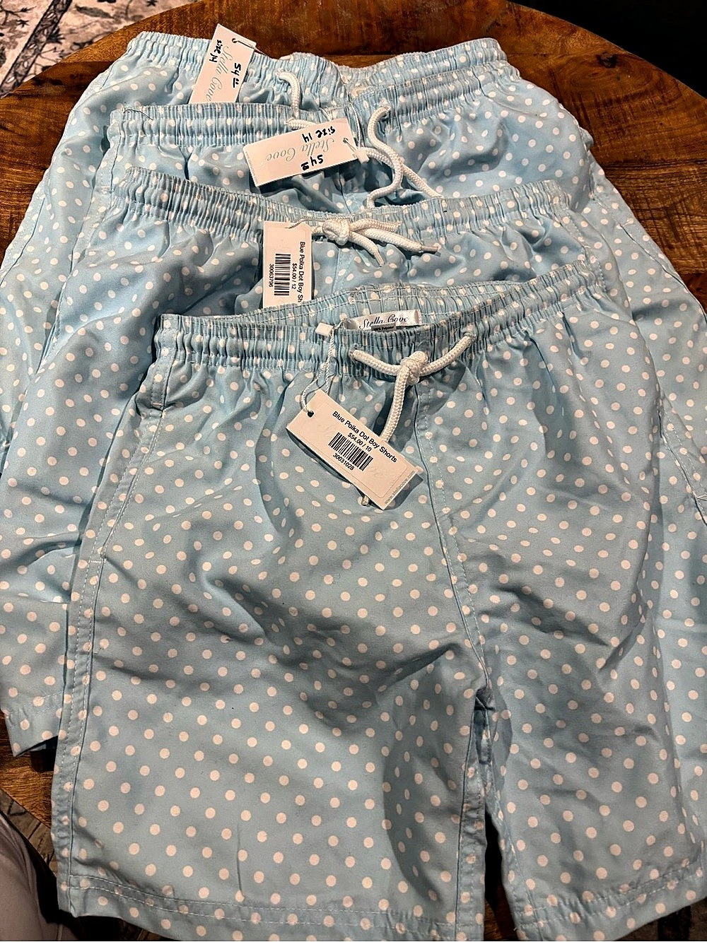 BUNDLE-Stella Cove Blue Polka Dot Boy Shorts BUNDLE-4 Pair Sizes 10-14